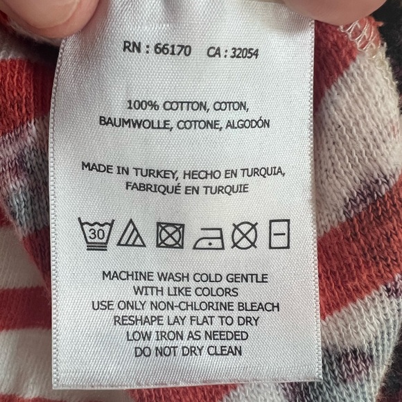 Anthropologie Postmark Striped Floral Crop Top Size S Red White Tie Front - Picture 6 of 6